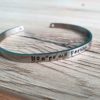 Bracelet with metal message silver