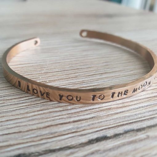 Alternative view of Metal message bracelet Rose Gold