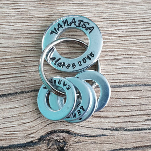 Alternative view of A gift for a grandparent - a keyring with grandchildren's names on it