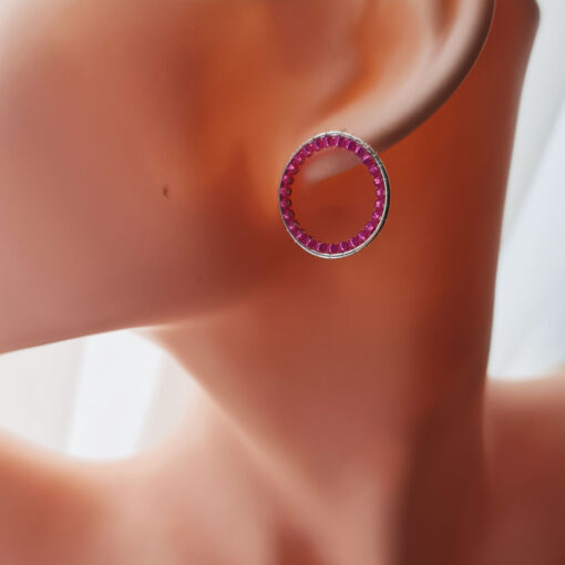 Alternative view of Ümmargused kõrvarõngad - tumeroosa