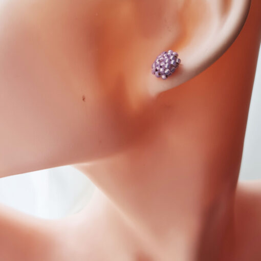 Alternative view of Dotted earrings - Frostage - Purple pink