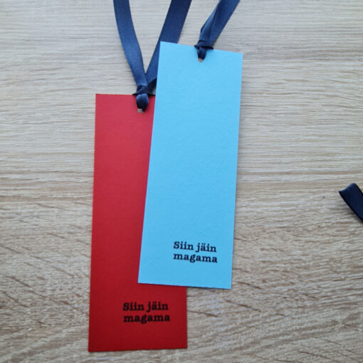 Alternative view of Paper message bookmark - with your message on it