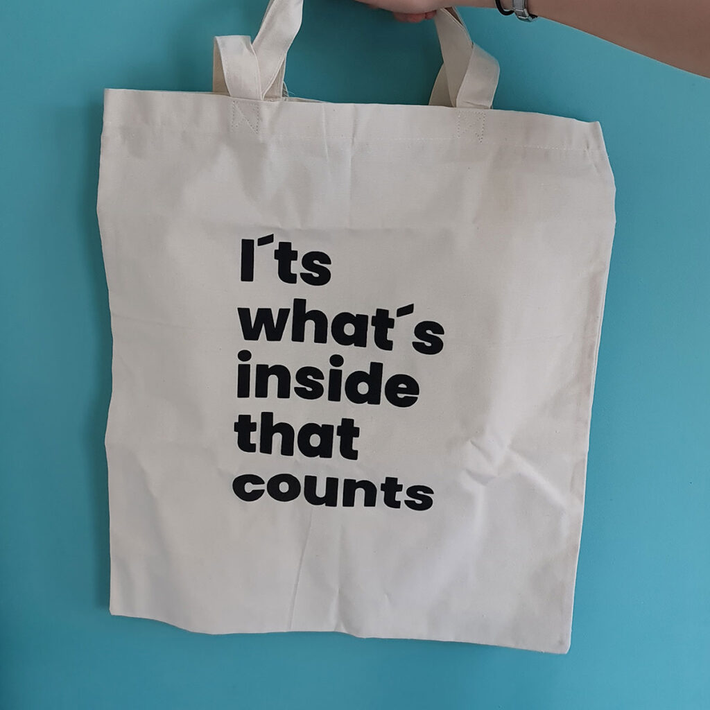 Textile bag with message personalized white | RAdezain