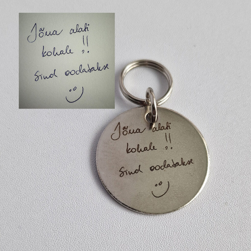 Sinu käekirjaga võtmehoidja